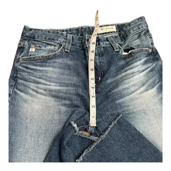 AG-ED Denim Ex-Boyfriend Slouchy Slim Cropped Raw Hem Jeans Womens size 27R - Picture 9 of 15